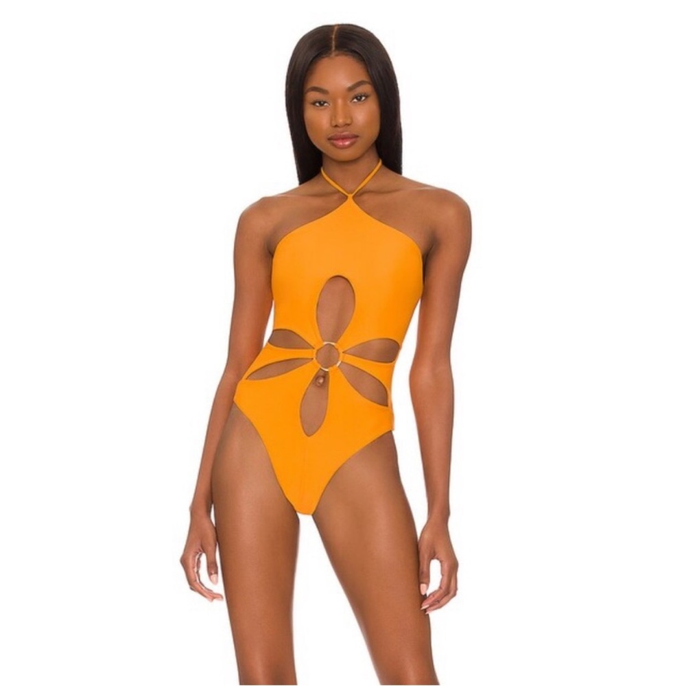 Cult Gaia orange bathing swim